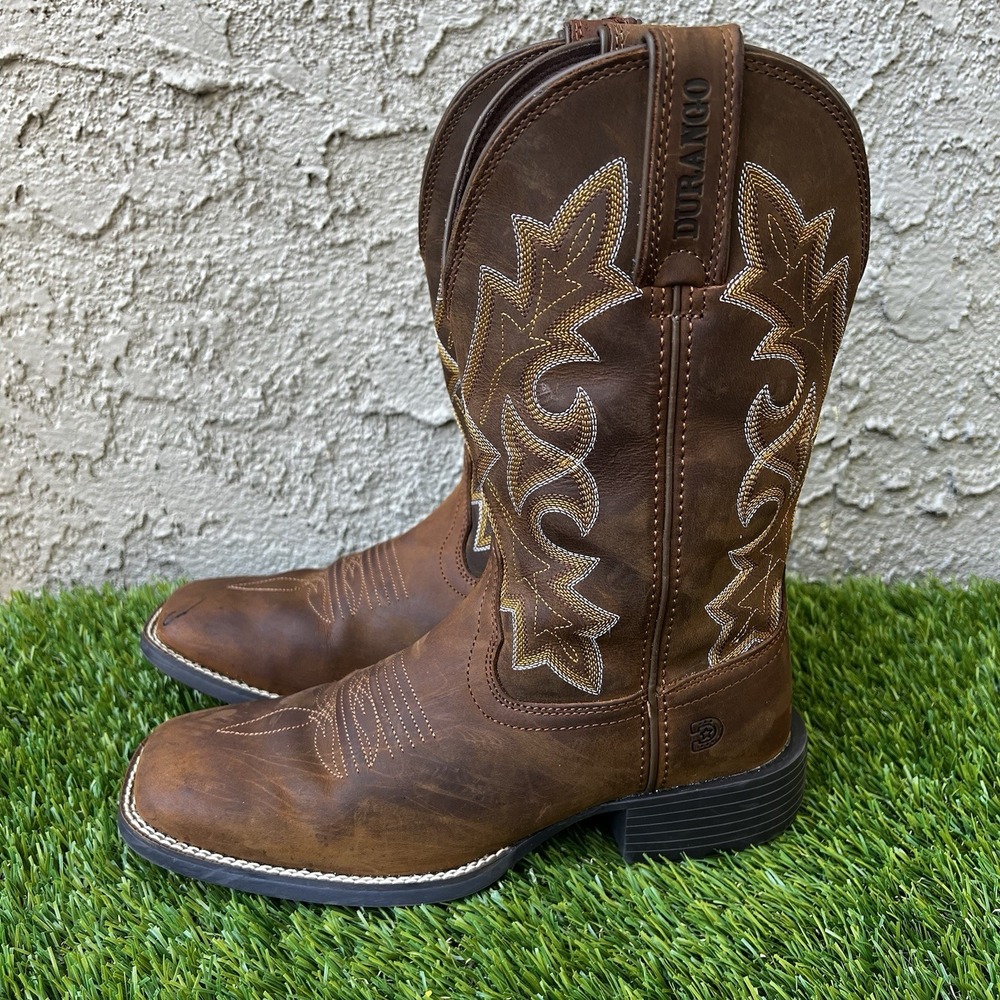 Durango Boots Men Size 7M Western Steel Toe Brown Cowboy